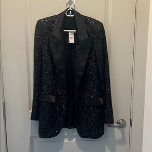 Express Black Sequin Blazer NWT